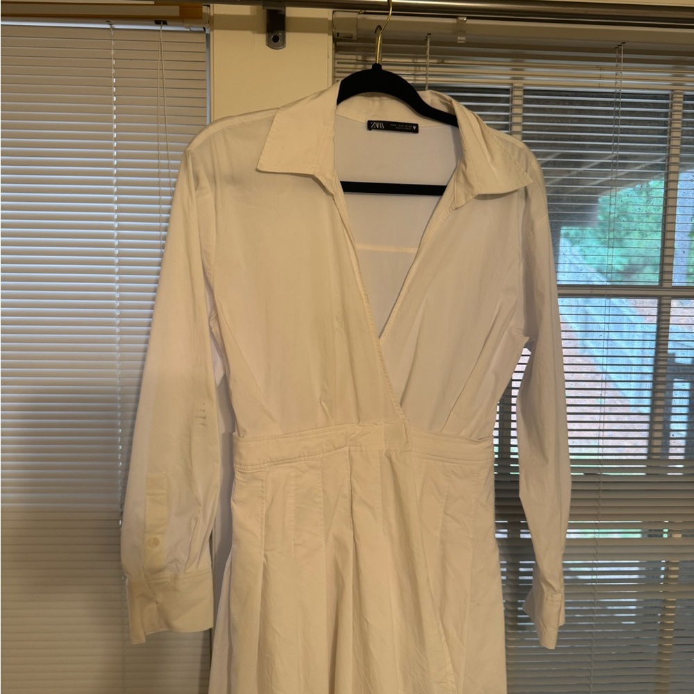 White poplin Zara dress